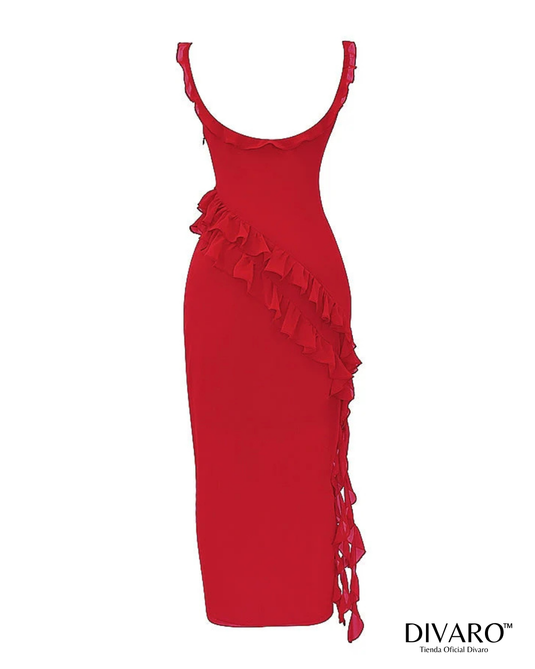 Elena - Vestido largo con olanes