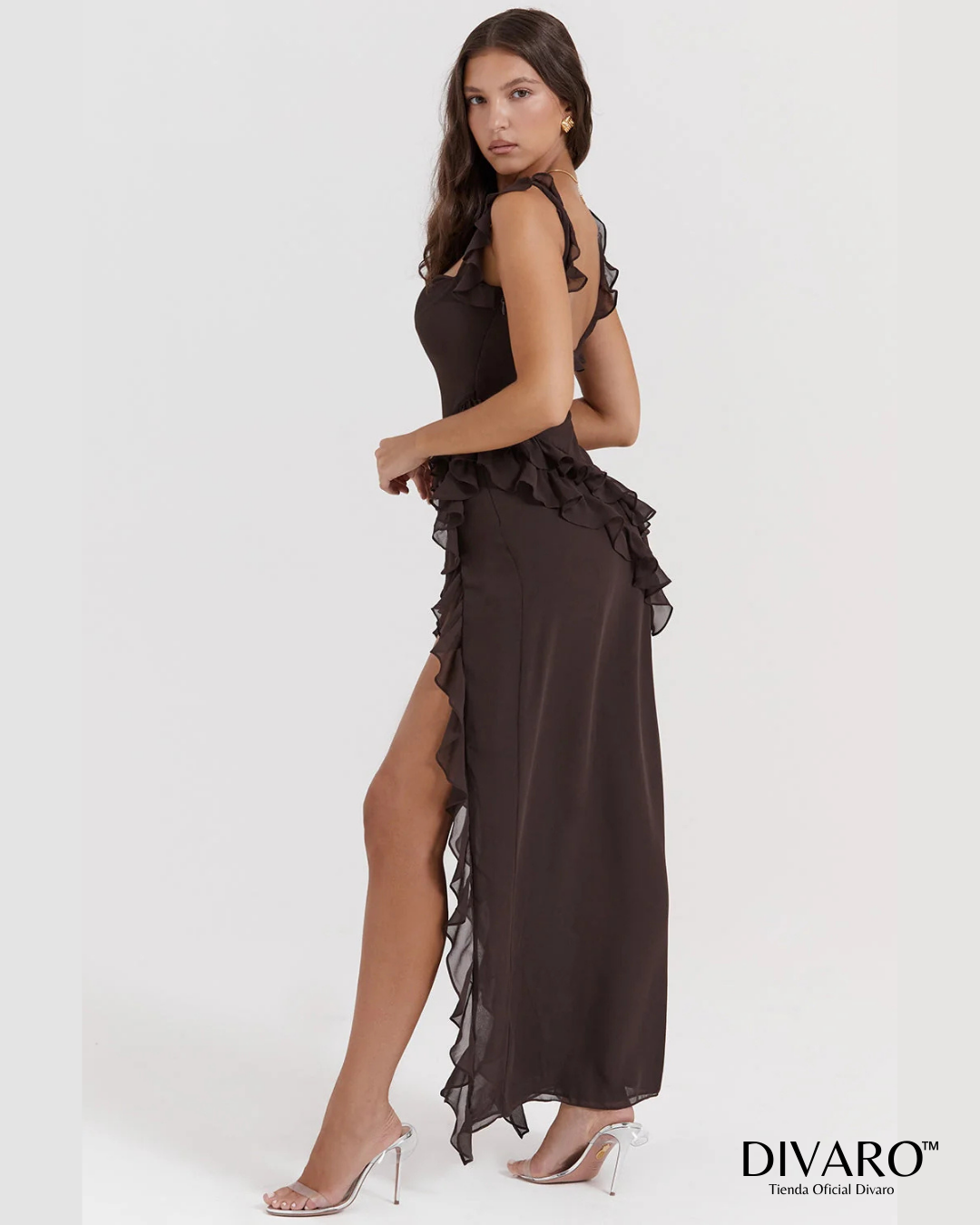 Elena - Vestido largo con olanes