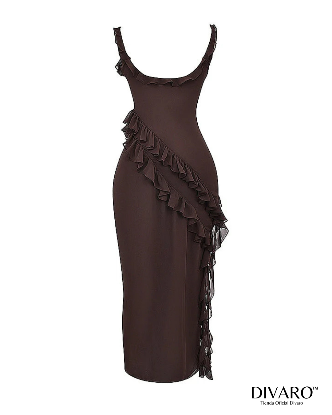 Elena - Vestido largo con olanes
