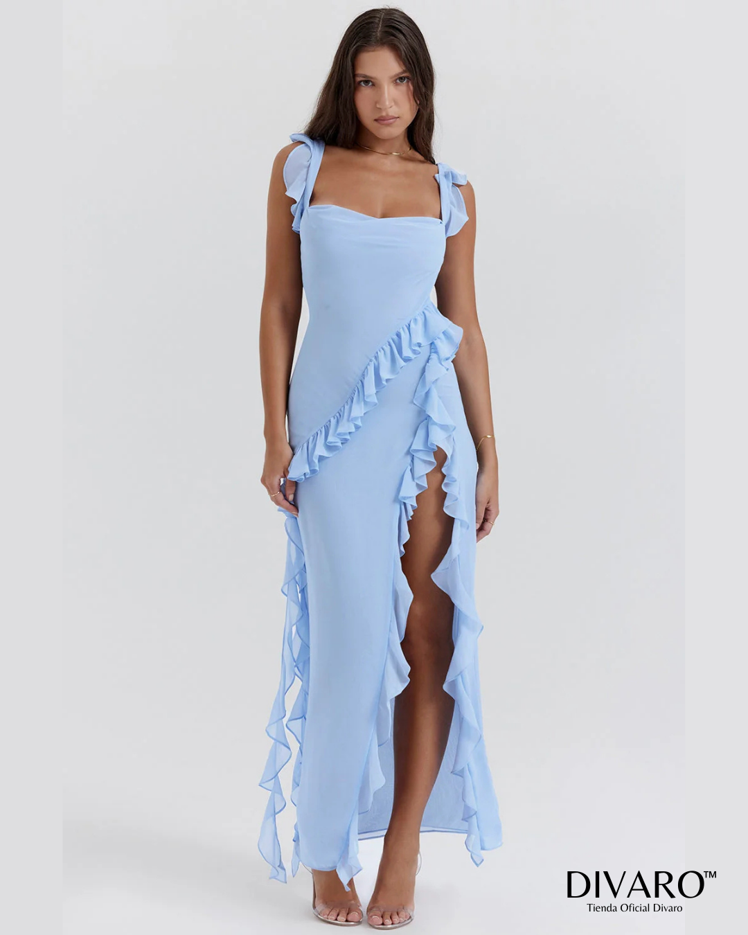 Elena - Vestido largo con olanes