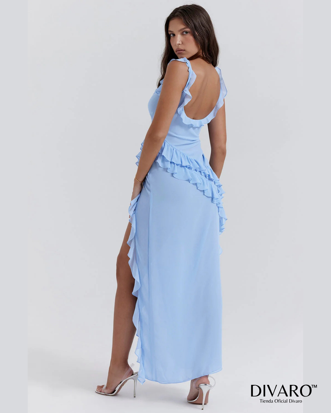 Elena - Vestido largo con olanes