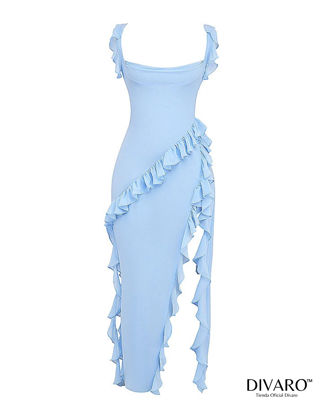 Elena - Vestido largo con olanes