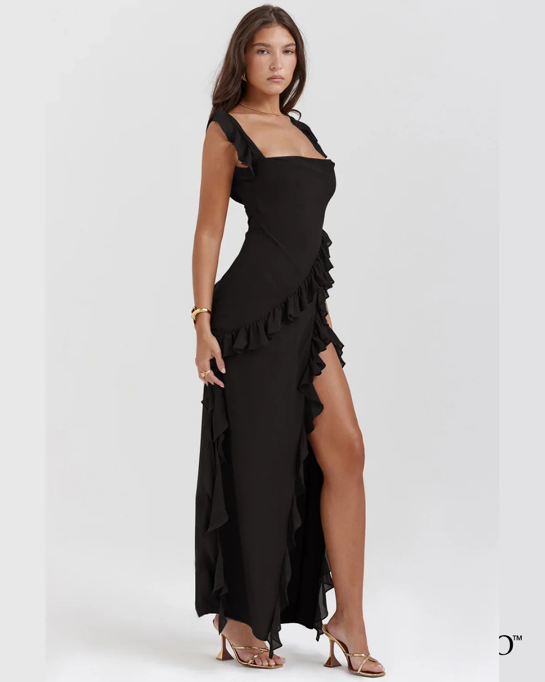 Elena - Vestido largo con olanes