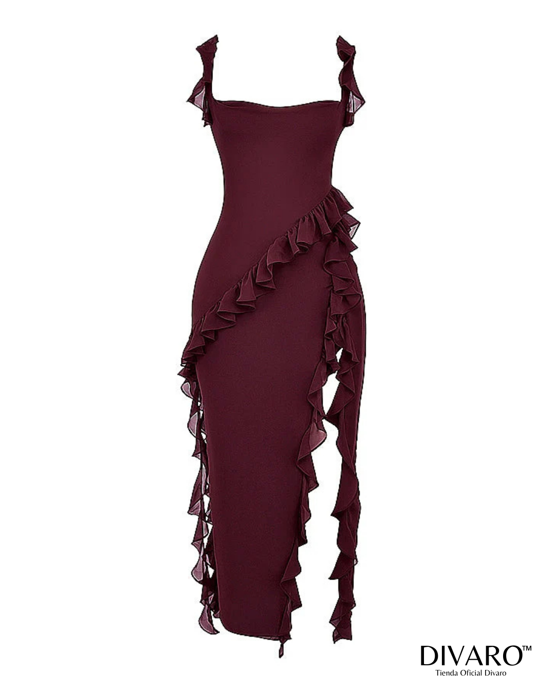 Elena - Vestido largo con olanes