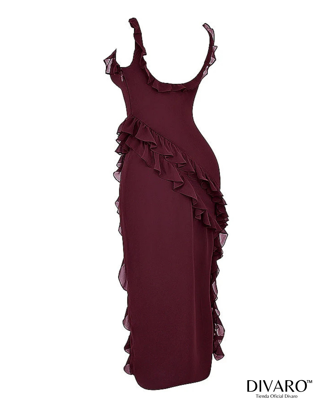 Elena - Vestido largo con olanes