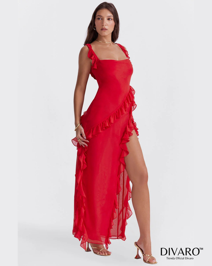 Elena - Vestido largo con olanes