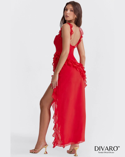 Elena - Vestido largo con olanes