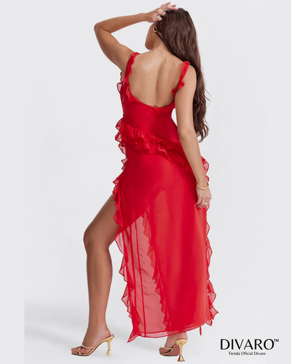 Elena - Vestido largo con olanes