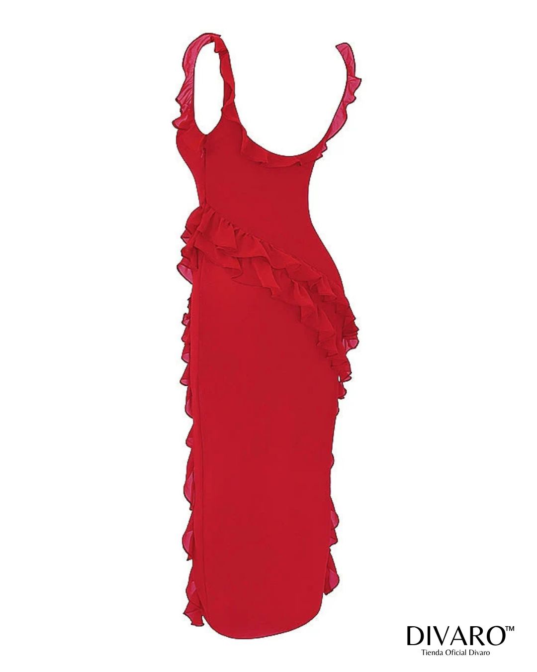 Elena - Vestido largo con olanes