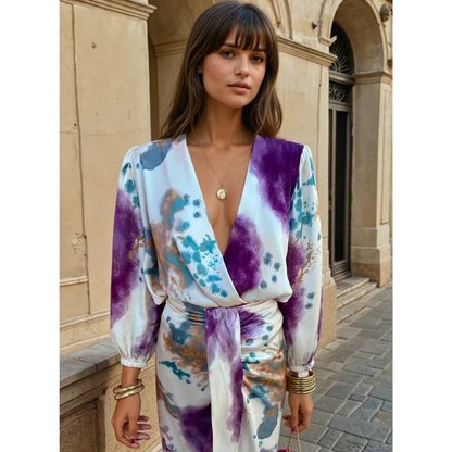 Melinda - Vestido Estampado Cuello en V