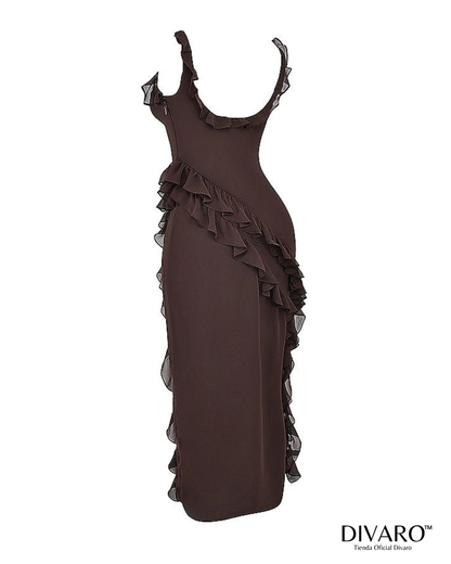 Elena - Vestido largo con olanes