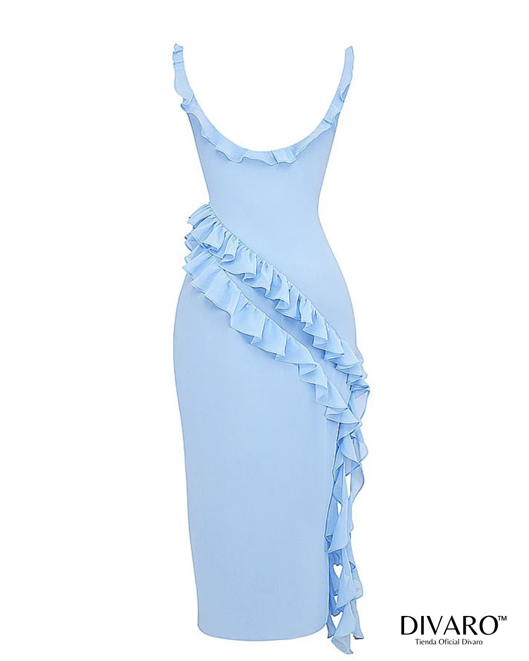 Elena - Vestido largo con olanes