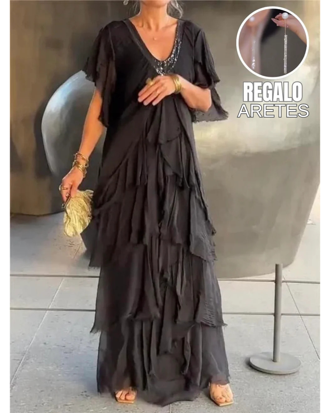 Vestido Carlota + Regalo Aretes Colgantes